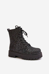 Stylish numerous shiny sequins work boots