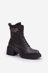 Women's natural leather heels boots