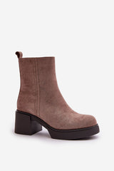 Women's stable heel ankle boots