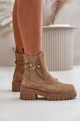 Women's ankle boots with gold detail