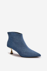 Stylish ankle boots on a decorative heel