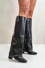 Women's knee high boots with loose shaft