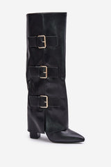 Pointed toes column-shaped heel Knee High Boots