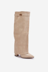 Stylish column-shaped heel Knee High Boots