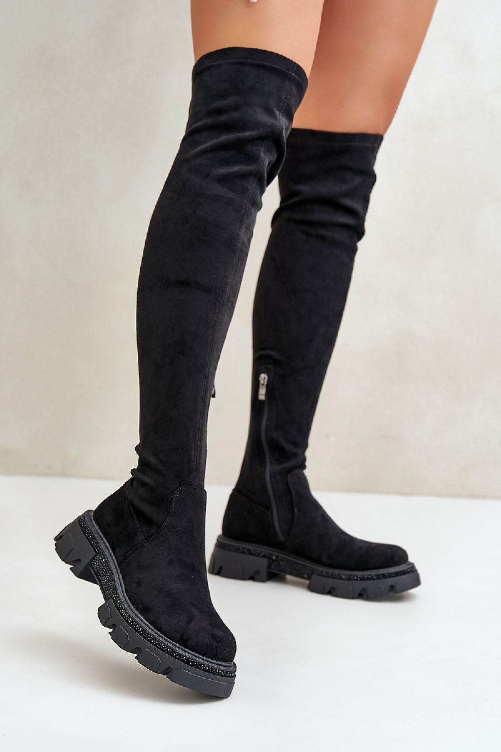 Low heel knee-high boots