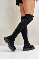 Low heel knee-high boots