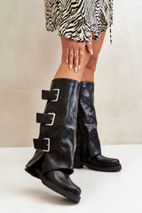 Rounded toes over-the-knee boots