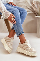 Women's sneakers set on a platform