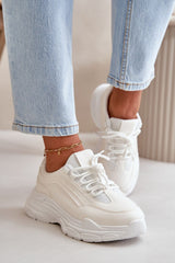 Stylish women's white sneakers