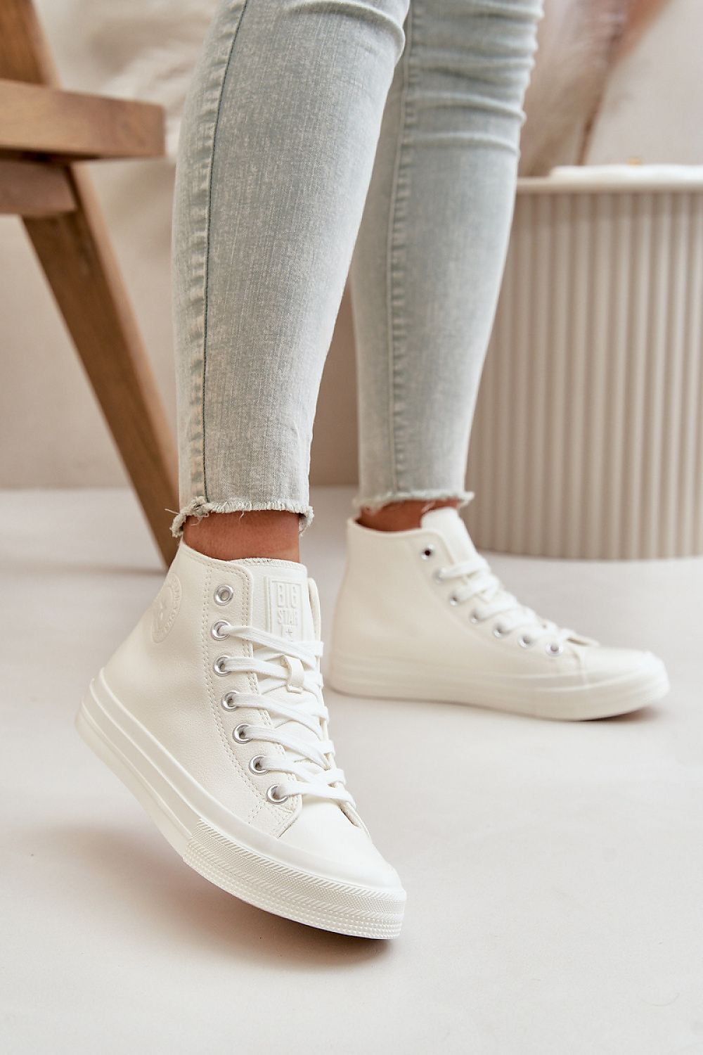 Women's ankle eco-leather sneakers