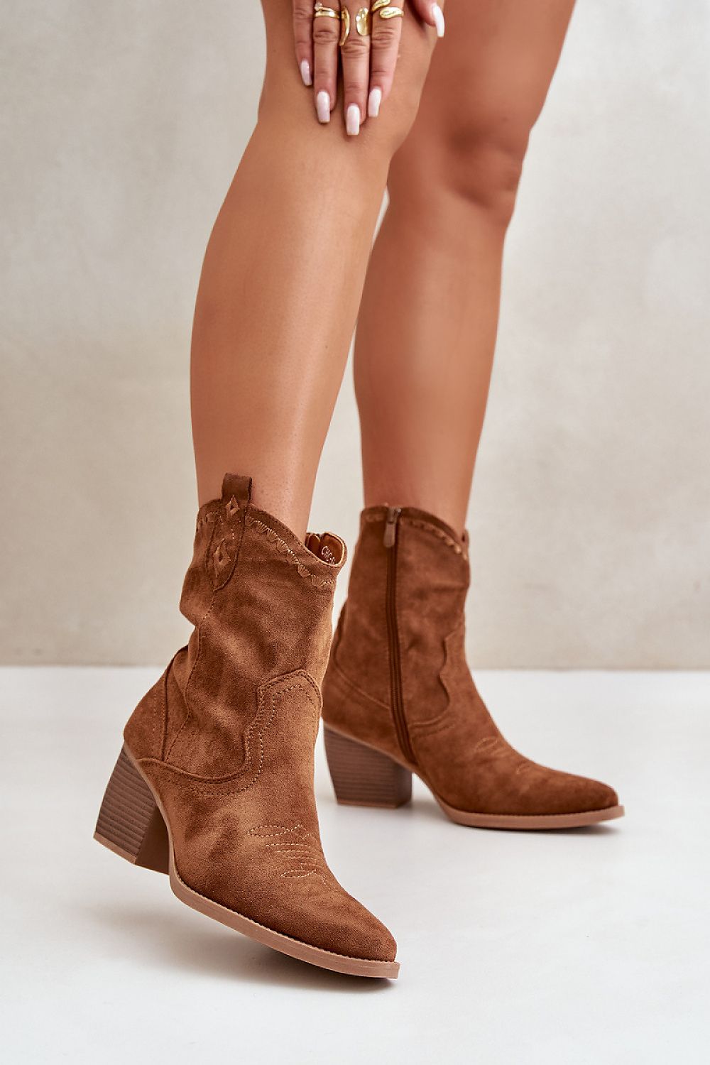 Cowboy-style women's ankle boots