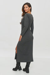 Elegant fitted long sleeves day dress