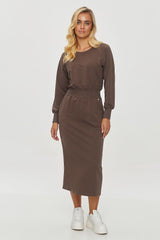 Long sleeves casual sweatshirt midi daydress