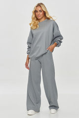 Comfortable oversized sweatshirt tracksuit set