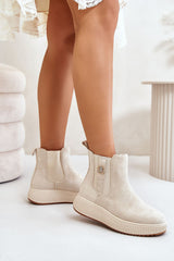 Rounded toes classic look ankle boots