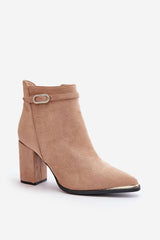 Pointed toes column-shaped heel boots