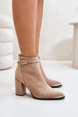 Pointed toes column-shaped heel boots