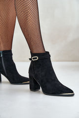 Pointed toes column-shaped heel boots