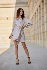 Extremely elegant wrap style short cocktail dress