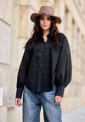 Long sleeve slightly flared cut shirt