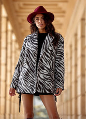 Long sleeves zebra pattern blazer