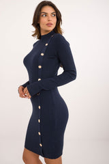 Turtleneck knitted pencil daydress