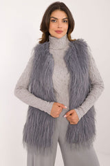 Fur vest in a casual style