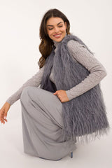 Fur vest in a casual style