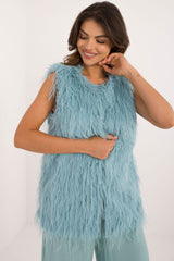 Fur vest in a casual style