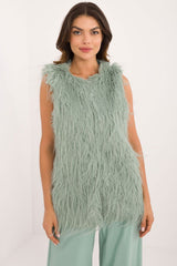 Fur vest in a casual style