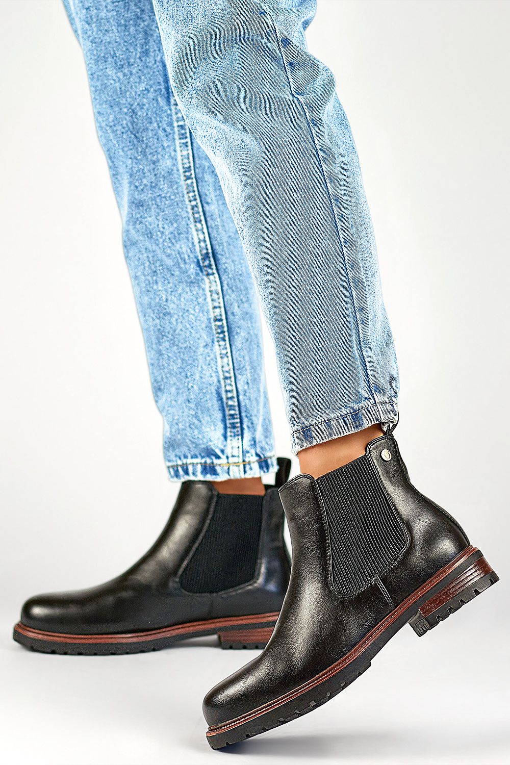 Black artificial leather Jodhpur boot