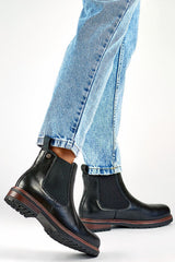 Black artificial leather Jodhpur boot