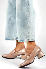 PRIMO Beige Block heel pumps