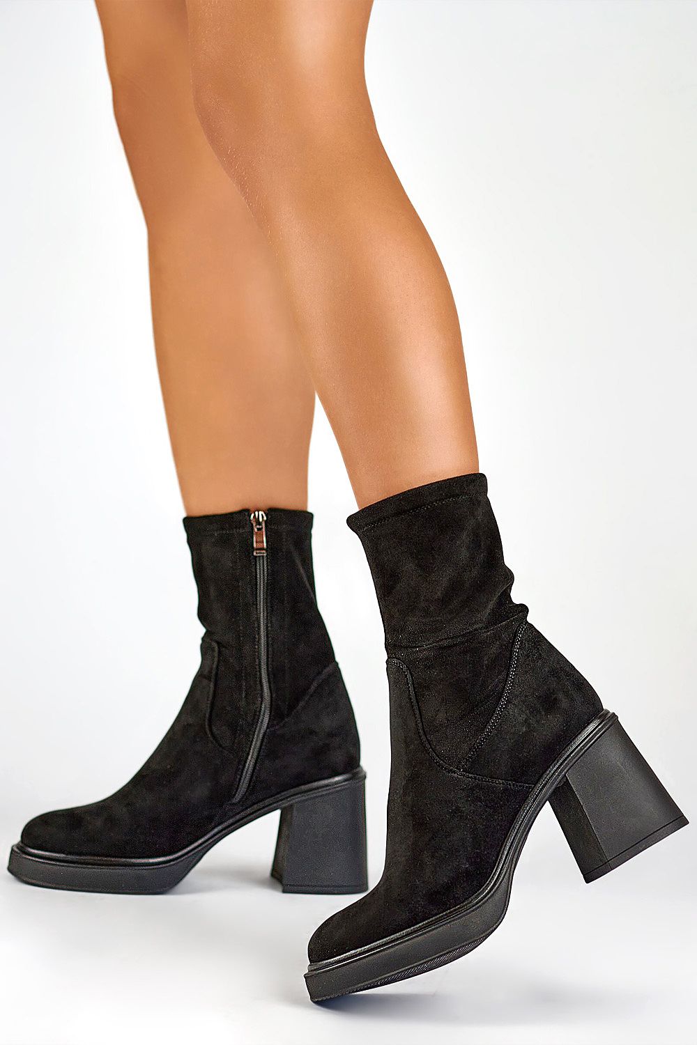 PRIMO leather suede heel boots