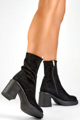 PRIMO leather suede heel boots