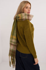 Elegant long check pattern scarf