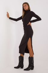 Long sleeves turtleneck pencil dress