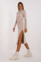 Long sleeves turtleneck pencil dress