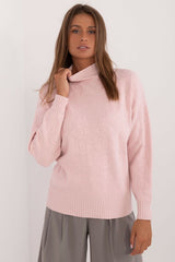 Turtleneck varied texture casual sweater