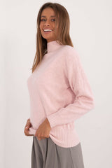 Turtleneck varied texture casual sweater