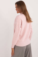 Turtleneck varied texture casual sweater