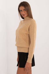 Turtleneck varied texture casual sweater