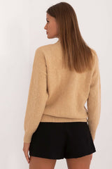 Turtleneck varied texture casual sweater