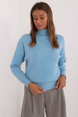 Turtleneck varied texture casual sweater