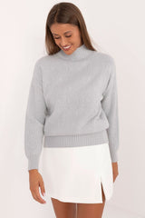 Turtleneck varied texture casual sweater