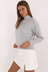 Turtleneck varied texture casual sweater