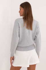 Turtleneck varied texture casual sweater