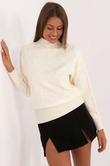 Turtleneck varied texture casual sweater