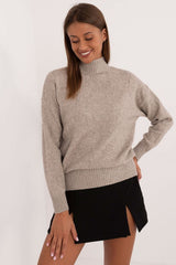 Turtleneck varied texture casual sweater