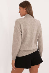 Turtleneck varied texture casual sweater